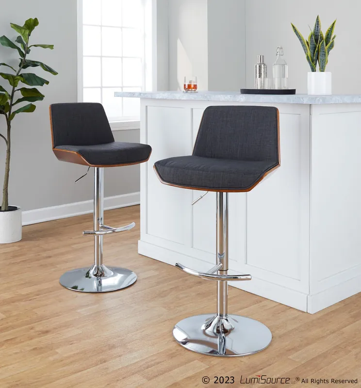 Hot Picks Corazza Adjustable Barstool - Set of 2 By LumiSource - BS-CRZZFB-RT2 C