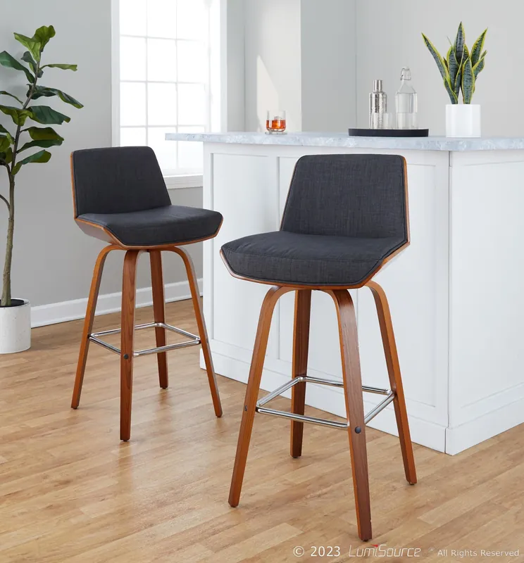 Corazza 30" Fixed-Height Barstool - Set of 2 By LumiSource - B30-CRZZF Bargain