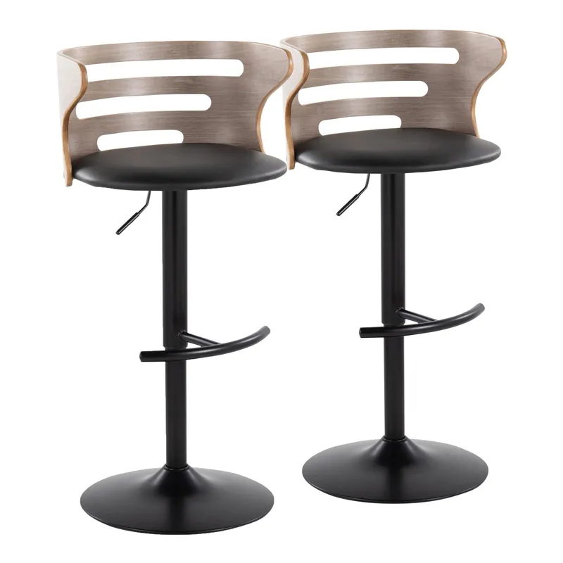 Top Rated Cosi Adjustable Barstool - Set of 2 By LumiSource - BS-COSIPU-RT2 BKLG