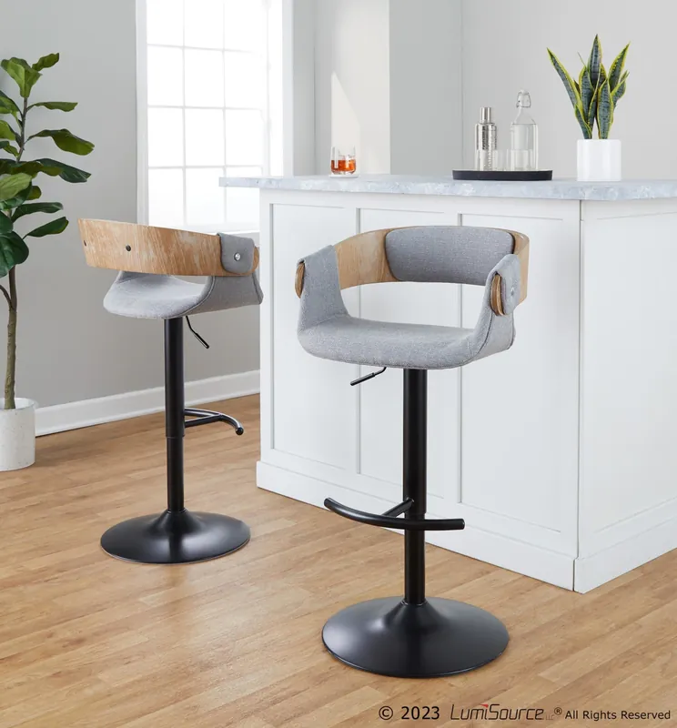 Elisa Adjustable Barstool - Set of 2 By LumiSource - BS-ELISAFB-RT2 BK Free Delivery