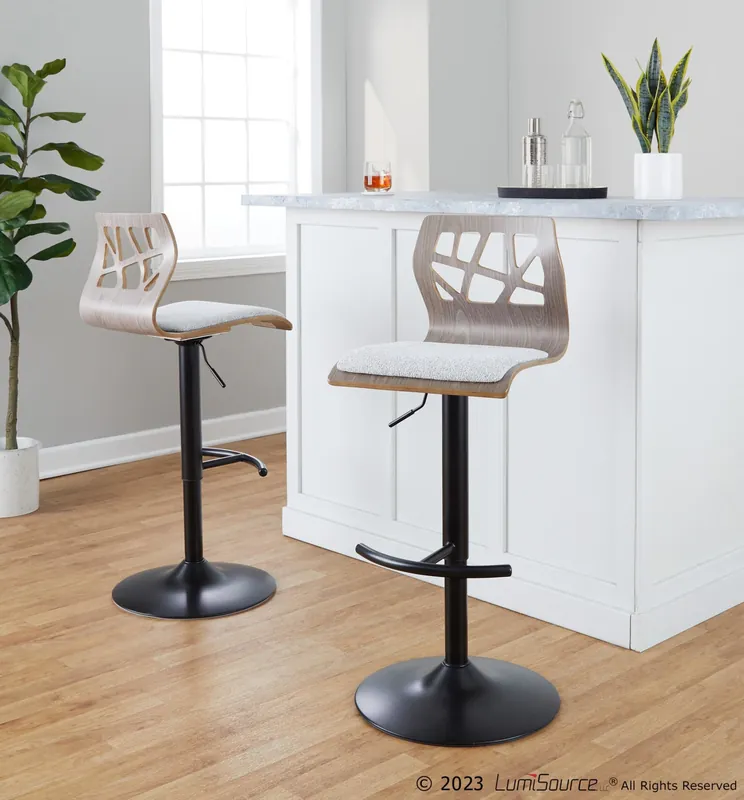 Special Discount Folia Adjustable Barstool - Set of 2 By LumiSource - BS-FOLIAFB-RT2 BK