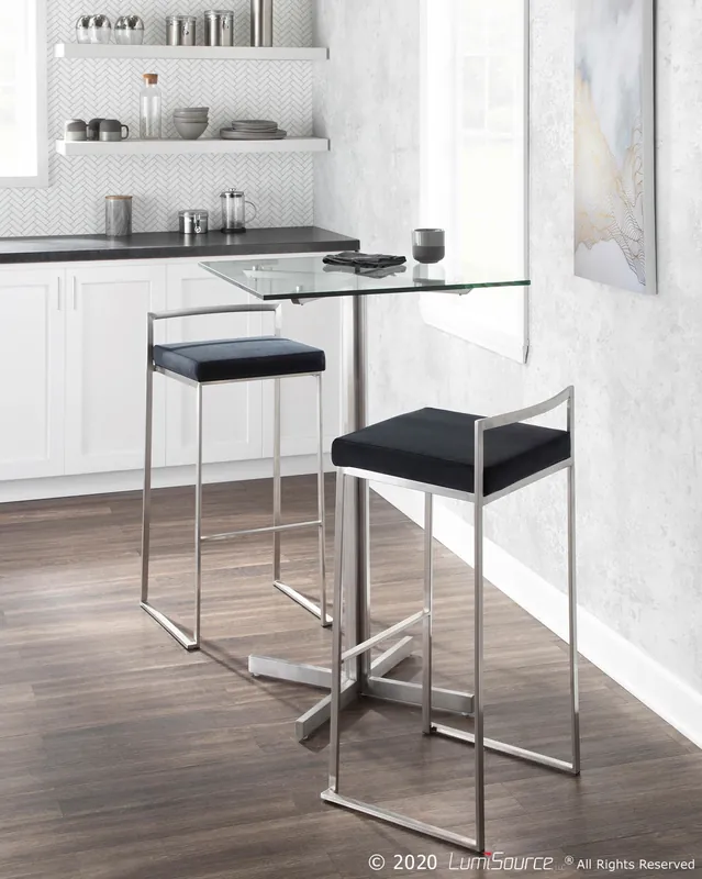 Fuji Stacker 30" Fixed-Height Barstool - Set of 3 By LumiSource - B30- Fan Favorite