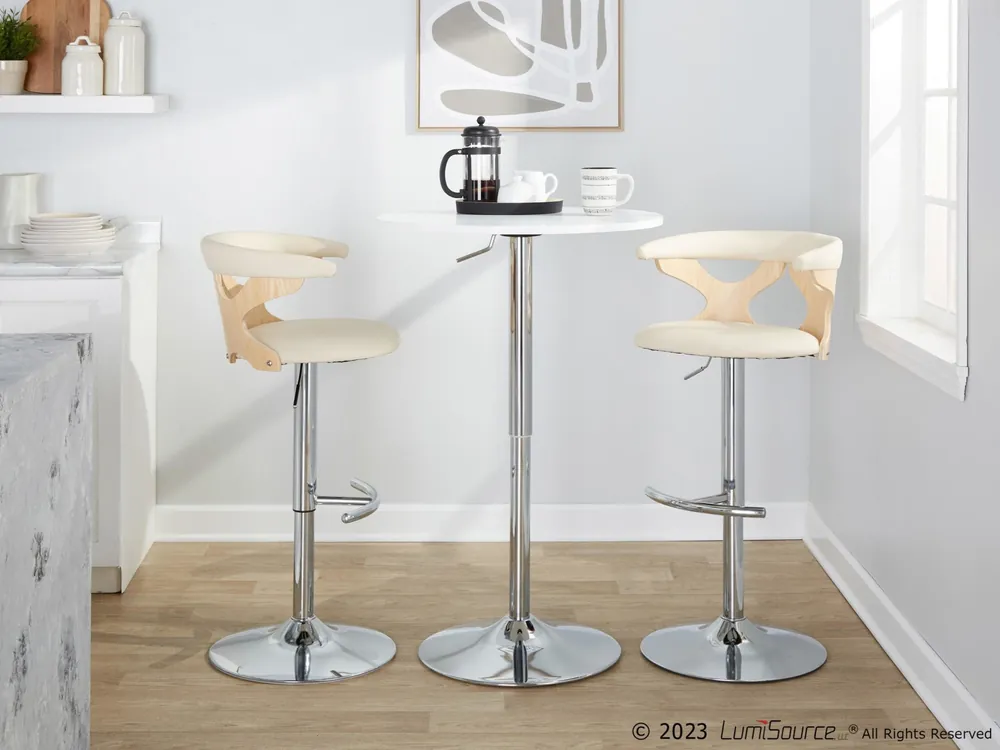 Grab Now Gardenia Adjustable Barstool - Set of 2 By LumiSource - BS-GARDPU-RT2