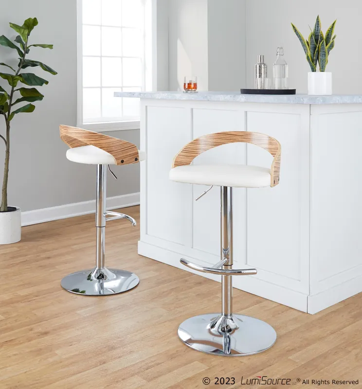 Grotto Adjustable Barstool - Set of 2 By LumiSource - BS-GROTTOPU-RT2 Place Order
