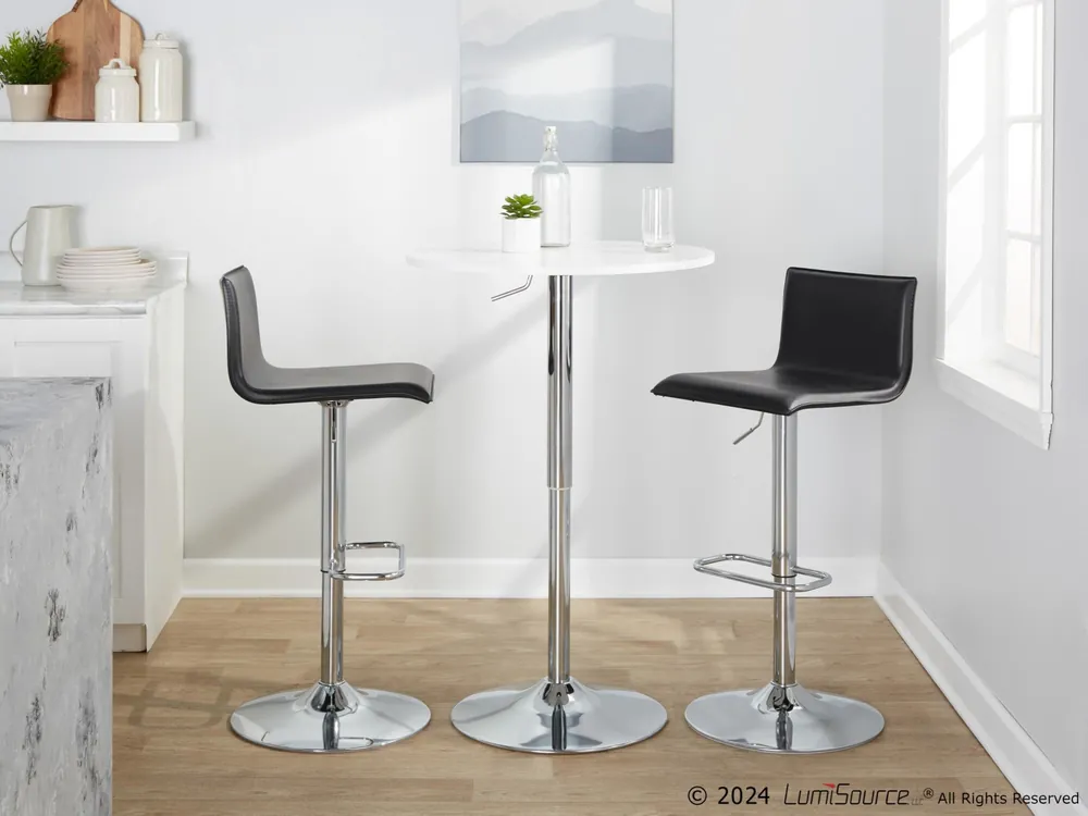 Mara Upholstered Adjustable Barstool - Set of 2 By LumiSource - BS-MAR Price Cut