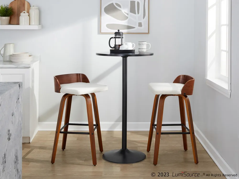 Maya 30" Fixed-Height Barstool - Set of 2 By LumiSource - B30-MAYAFB-G Fan Favorite