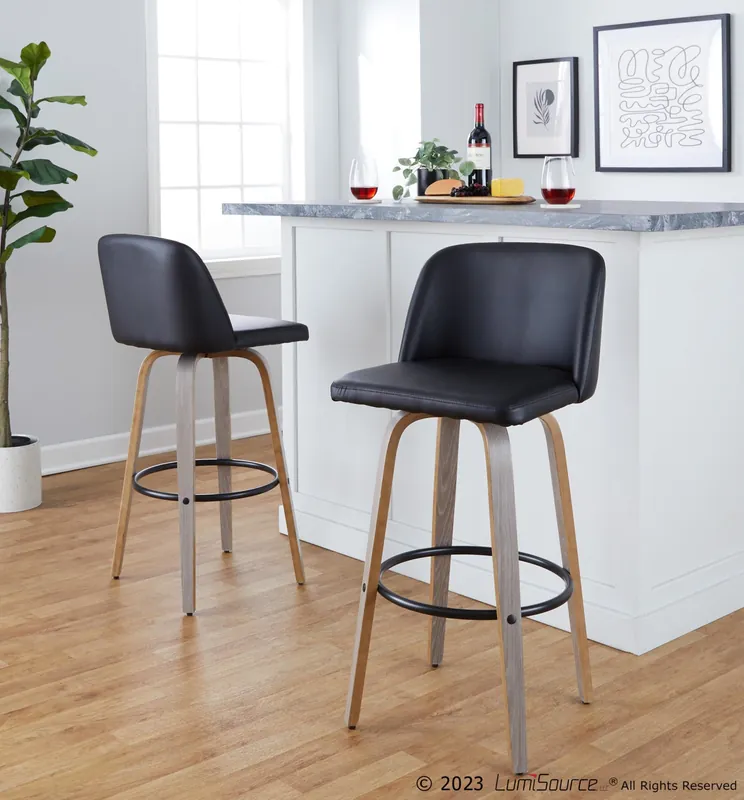 Toriano 30" Fixed-Height Barstool - Set of 2 By LumiSource - B30-TRNOP Mega Sale