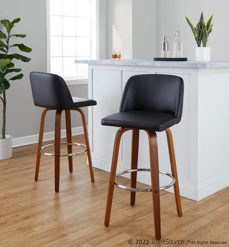 Toriano 30" Fixed-Height Barstool - Set of 2 By LumiSource - B30-TRNOP Today Only