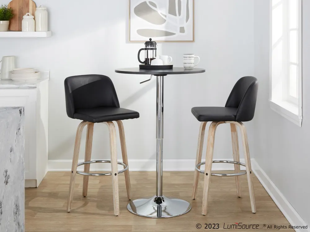 Toriano 30" Fixed-Height Barstool - Set of 2 By LumiSource - B30-TRNOP One Day Deal