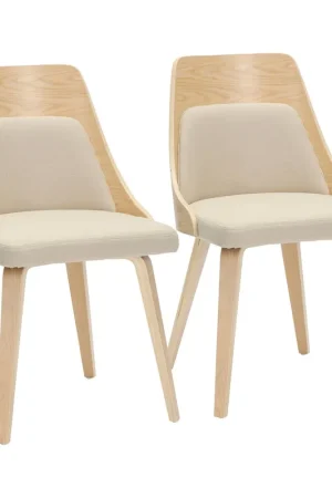 Anabelle Bent Wood Chair - Set of 2 By LumiSource - CH-ANBELHLBW2 NACR Handmade