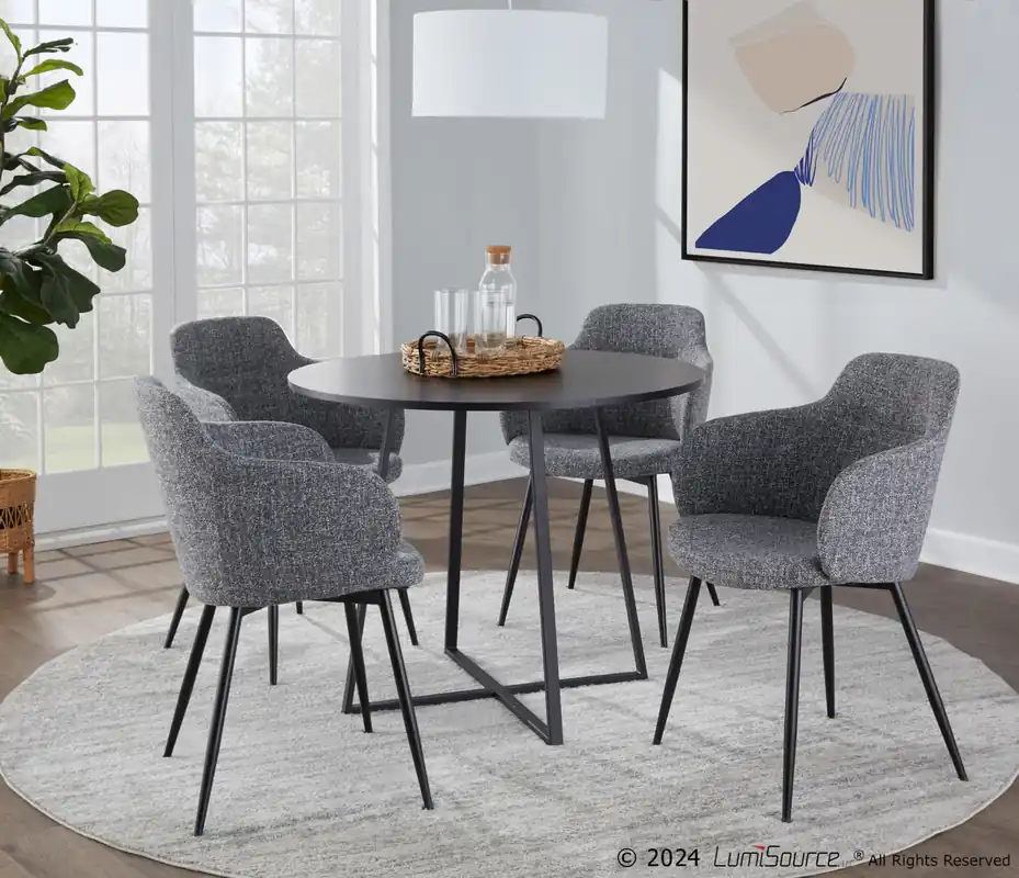 Handmade Cosmo Canary Dining Table By LumiSource - DT-CSMO-CNRYCSMO2 BKBK
