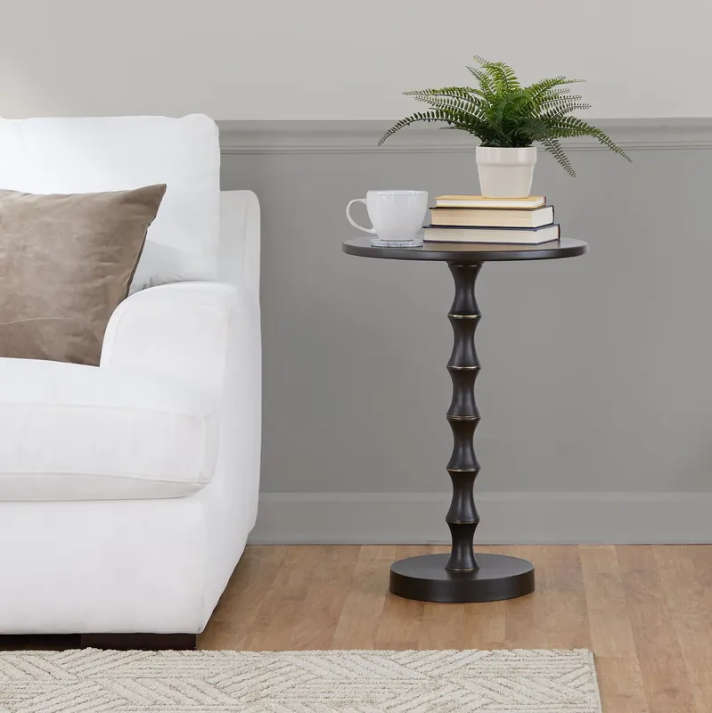 Latest Bora 26.75" Metal Accent Table By LumiSource - TBS27-BORA ORB