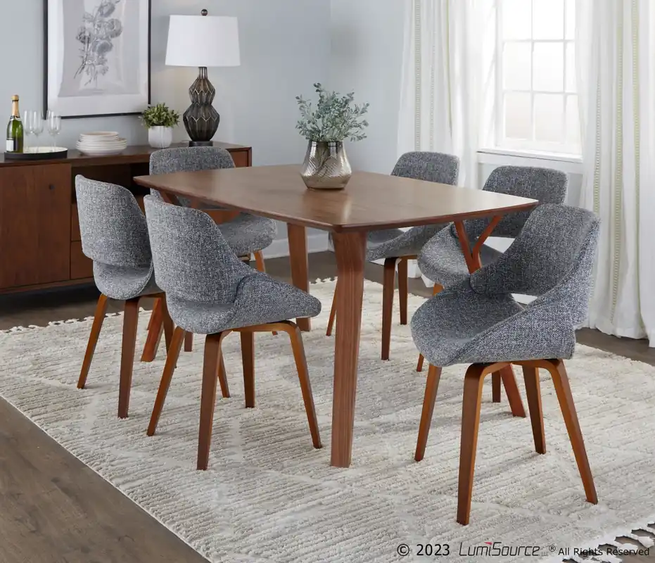 Folia Fabrico Dining Set - 7 Piece By LumiSource - DS7-FOLIAWLCL+6FBCO Brand New