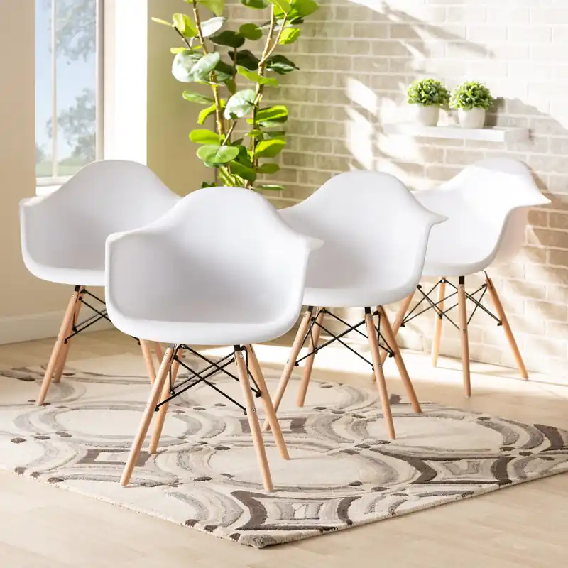 Reduced Price Baxton Studio Galen Modern and Contemporary White Finished Polypropyle