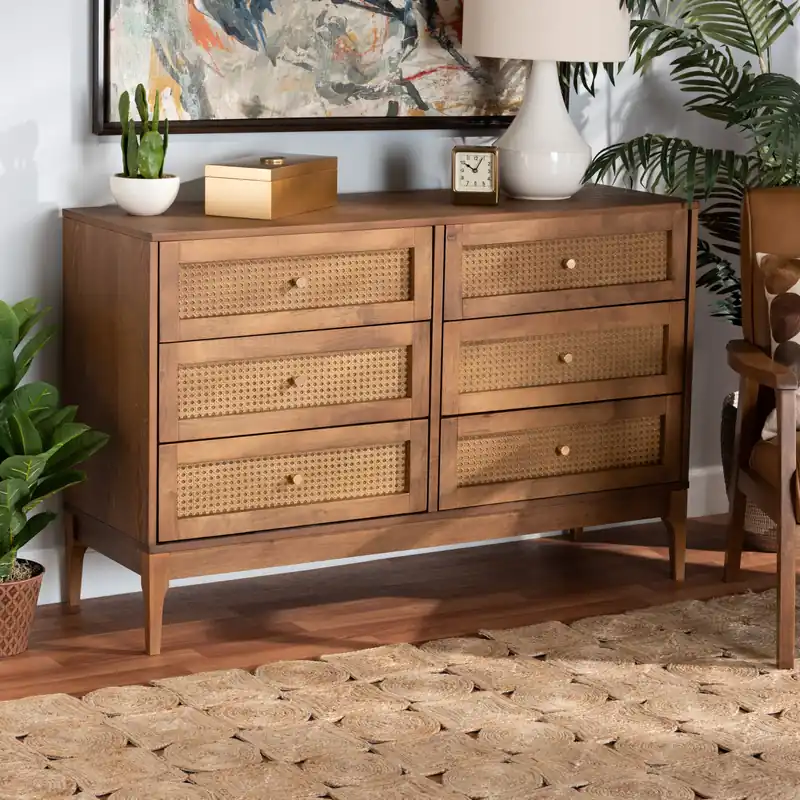 Baxton Studio Ramiel Mid-Century Modern Ash Walnut Finished Wood and R Trending
