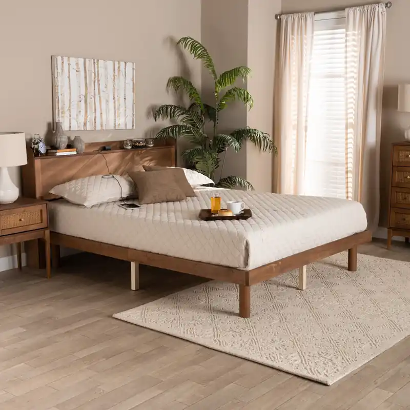 Certified Baxton Studio Decker Mid-Century Modern Transitional Walnut Brown Fini