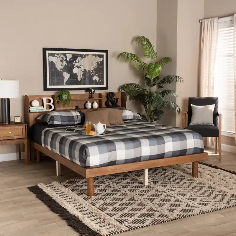 Baxton Studio Harper Mid-Century Modern Transitional Walnut Brown Fini Editor’s Pick