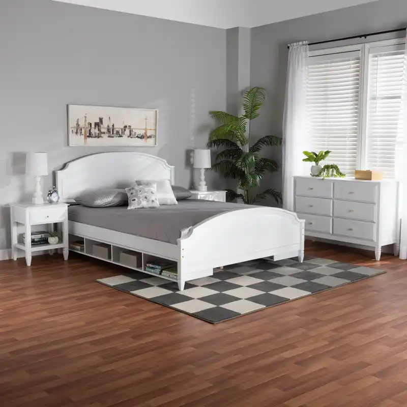 Baxton Studio Elise Classic and Transitional White Finished Wood Queen Discount