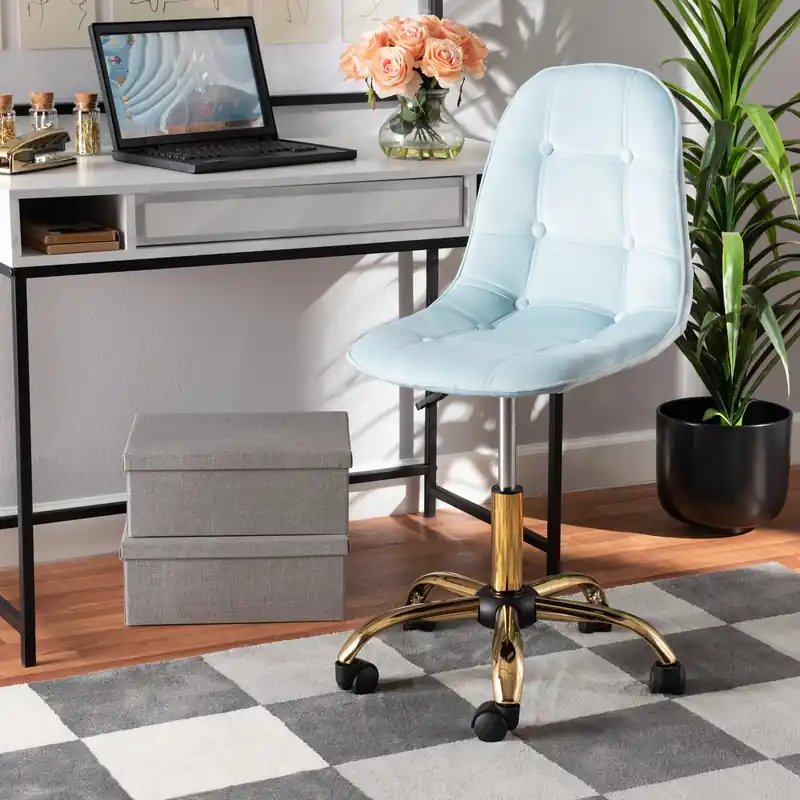 Limited Time Baxton Studio Kabira Contemporary Glam and Luxe Aqua Velvet Fabric and