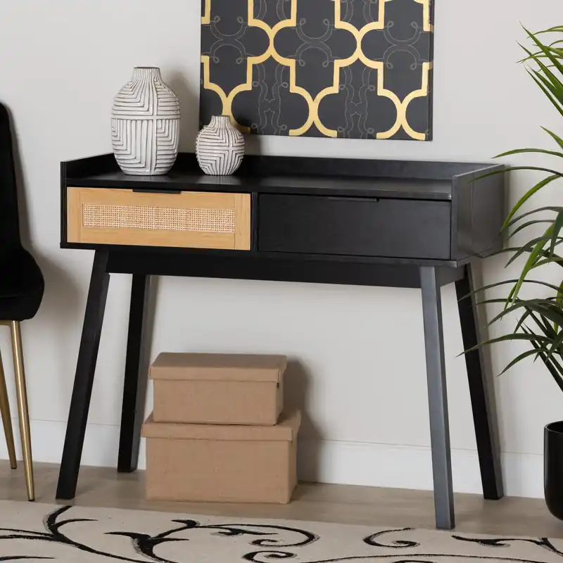 Bulk Order Baxton Studio Kalani Mid-Century Modern Two-Tone Espresso Brown and Na