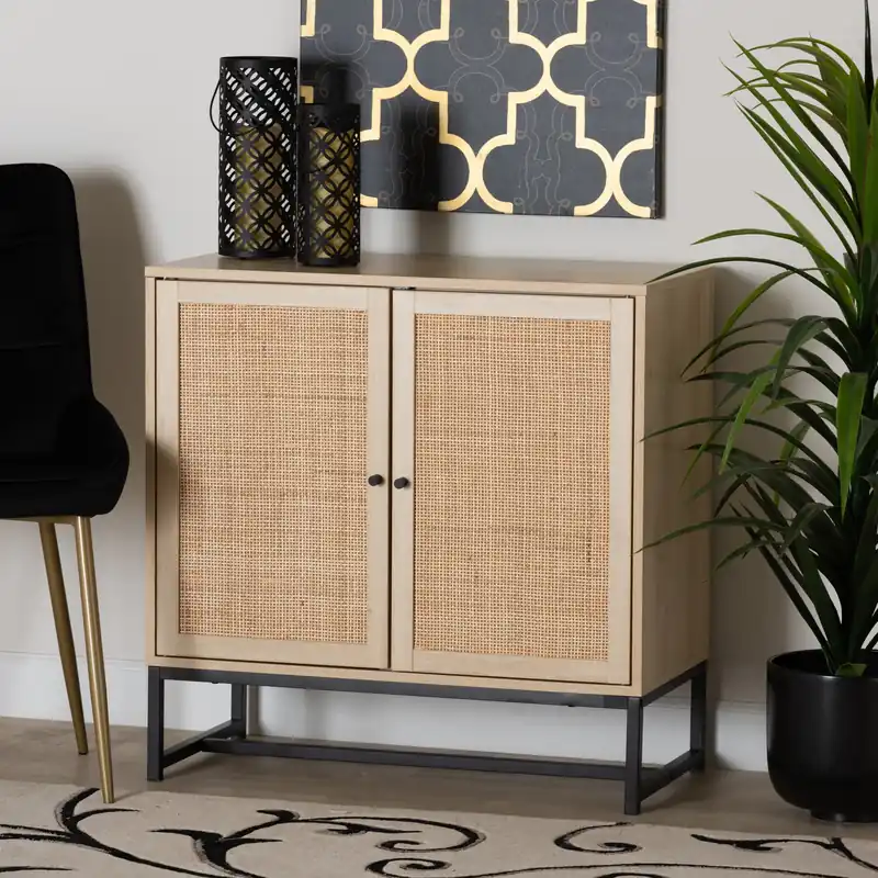 Baxton Studio Caterina Mid-Century Modern Transitional Natural Brown F While Supplies Last