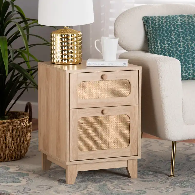 Viral Baxton Studio Elsbeth Mid-Century Modern Light Brown Finished Wood and