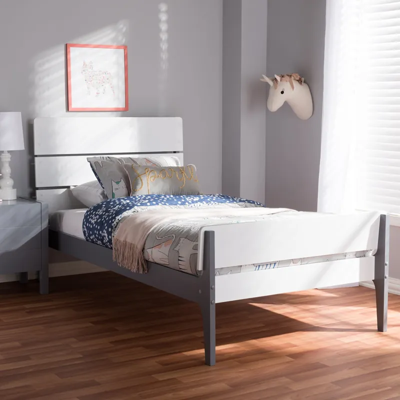 Same Day Shipping Baxton Studio Nereida Modern Classic Mission Style White and Dark Grey