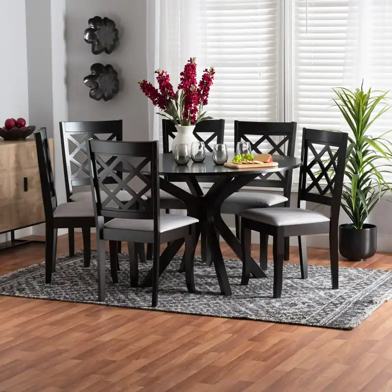 Baxton Studio Jana Modern Grey Fabric and Espresso Brown Finished Wood Authentic