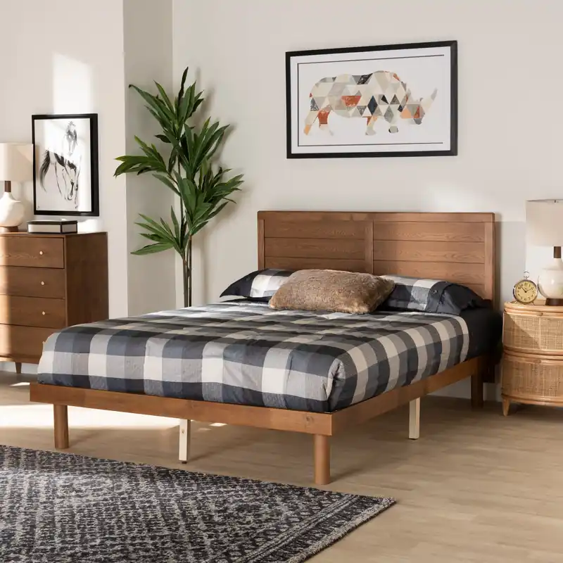 Baxton Studio Daina Mid-Century Modern Ash Walnut Finished Wood Full S Holiday Sale