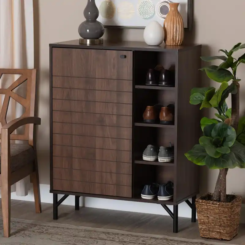In Demand Baxton Studio Josette Mid-Century Modern Transitional Walnut Brown Fin