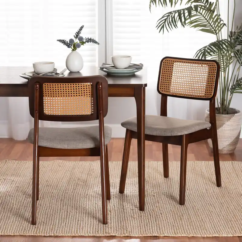 Bulk Order Baxton Studio Dannon Mid-Century Modern Grey Fabric and Walnut Brown F
