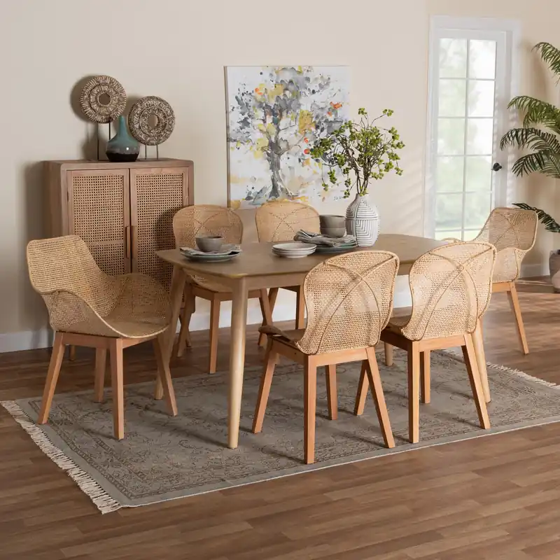 Baxton Studio Emmali Modern Bohemian Natural Brown Finished Wood and R Reduced Price