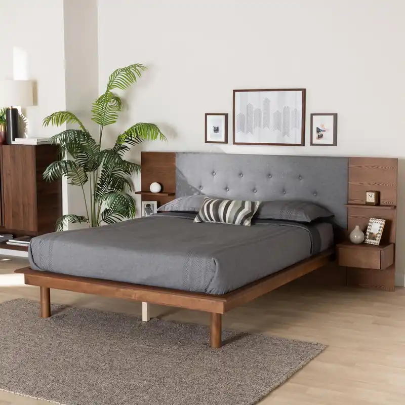 Editor’s Pick Baxton Studio Eliana Mid-Century Modern Transitional Grey Fabric and A