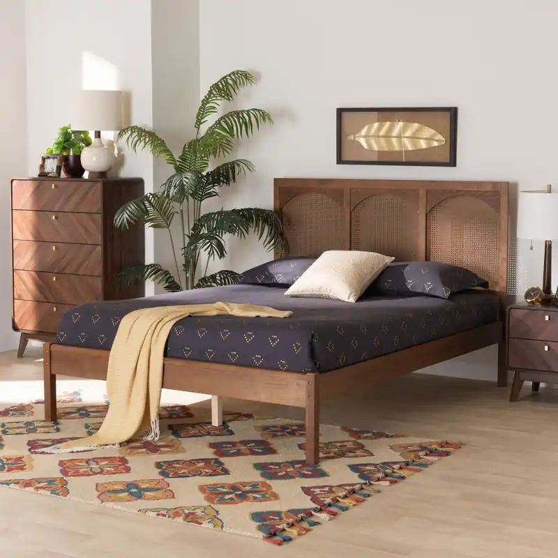 Same Day Shipping Baxton Studio Blossom Classic and Traditional Ash Walnut Finished Wood