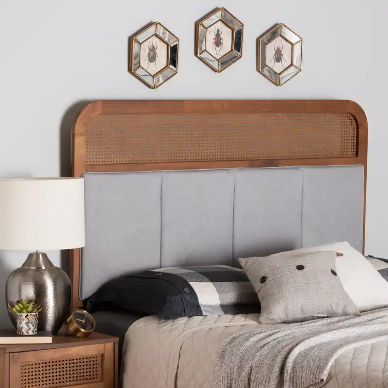 Cheap Baxton Studio Esti Mid-Century Modern Light Grey Fabric and Ash Walnut