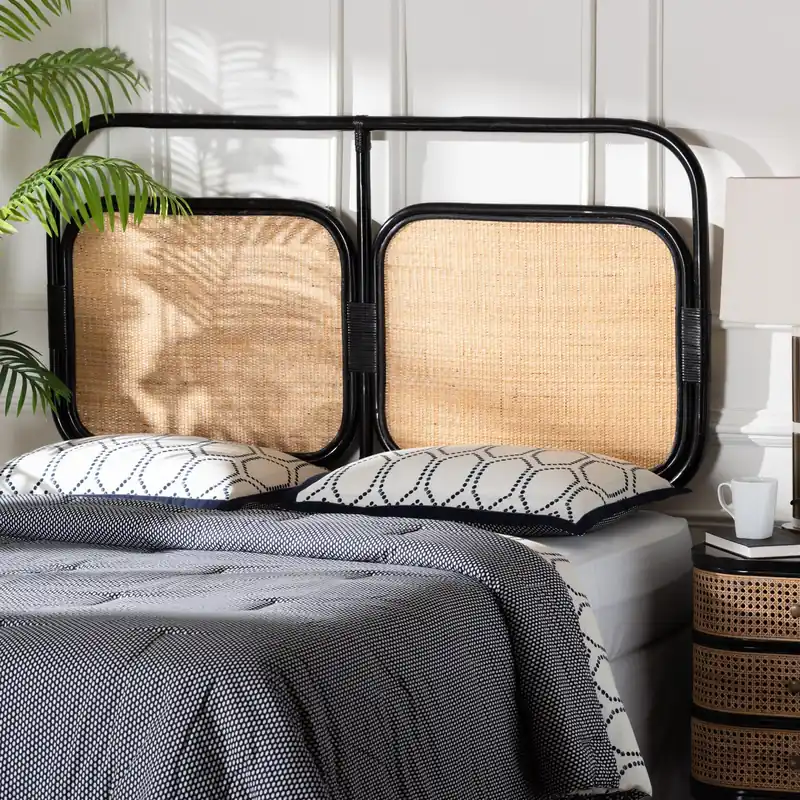 Baxton Studio bali & pari Ramsey Modern Bohemian Two-Tone Black and Na Popular