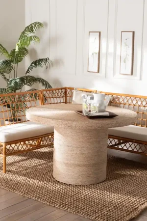 Baxton Studio bali & pari Adalina Modern Bohemian Honey Rattan 4-Piece One Day Deal