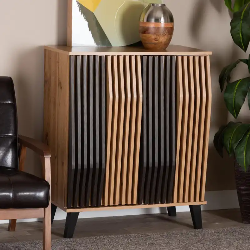 Baxton Studio Bergen Mid-Century Modern Transitional Two-Tone Espresso Editor’s Pick
