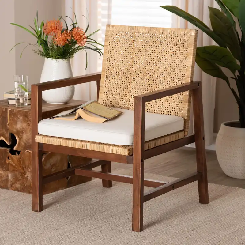 Baxton Studio bali & pari Lovina Bohemian Light Honey Rattan and Acaci Discount