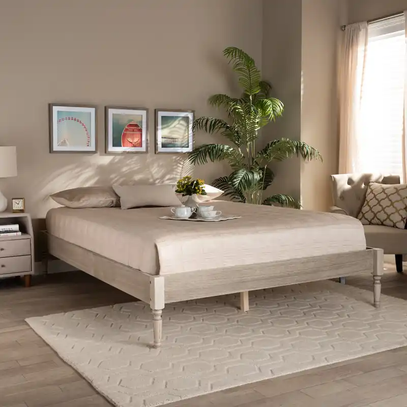 Must Have Baxton Studio Colette French Bohemian Antique White Oak Finished Wood
