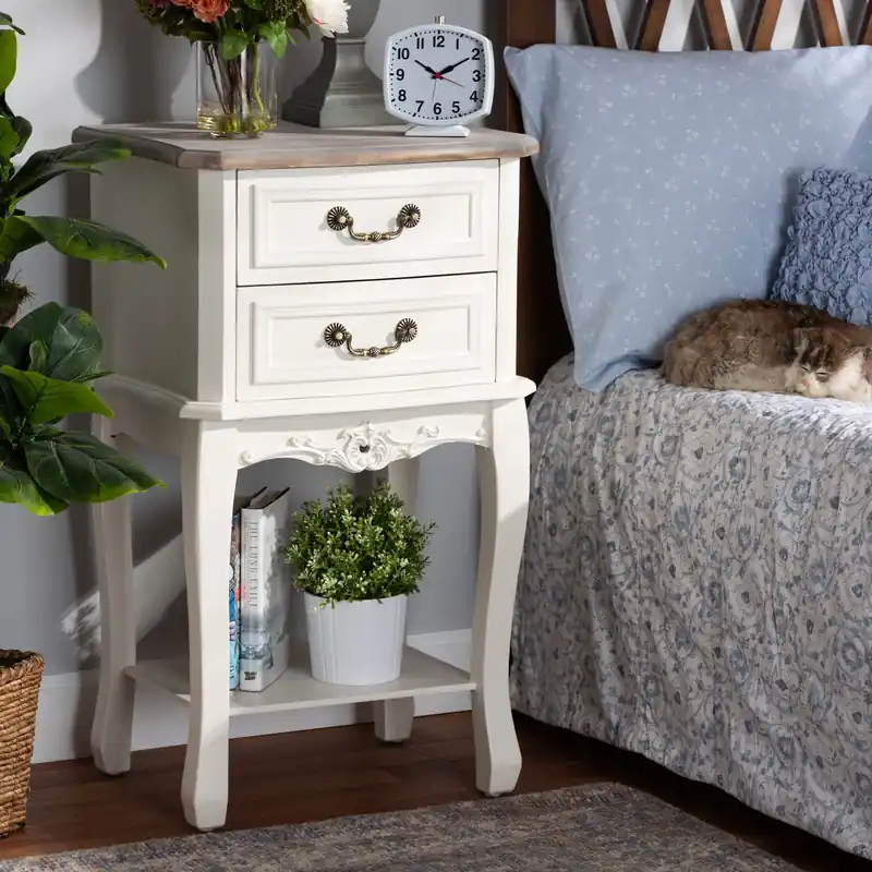 Today Only Baxton Studio Amalie Antique French Country Cottage Two-Tone White and