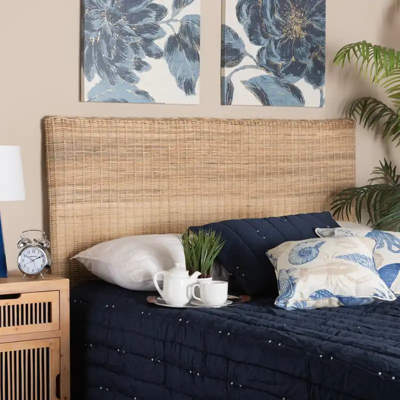 Baxton Studio bali & pari Cantara Modern Bohemian Natural Rattan Queen While Supplies Last