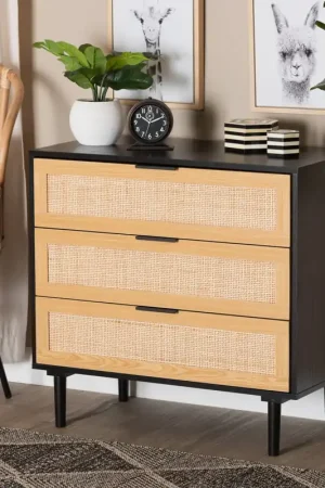 Affordable Baxton Studio Maureen Mid-Century Modern Espresso Brown Wood and Ratta