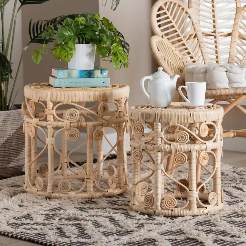 Shop Now Baxton Studio bali & pari Bowie Modern Bohemian Natural Brown Rattan 2