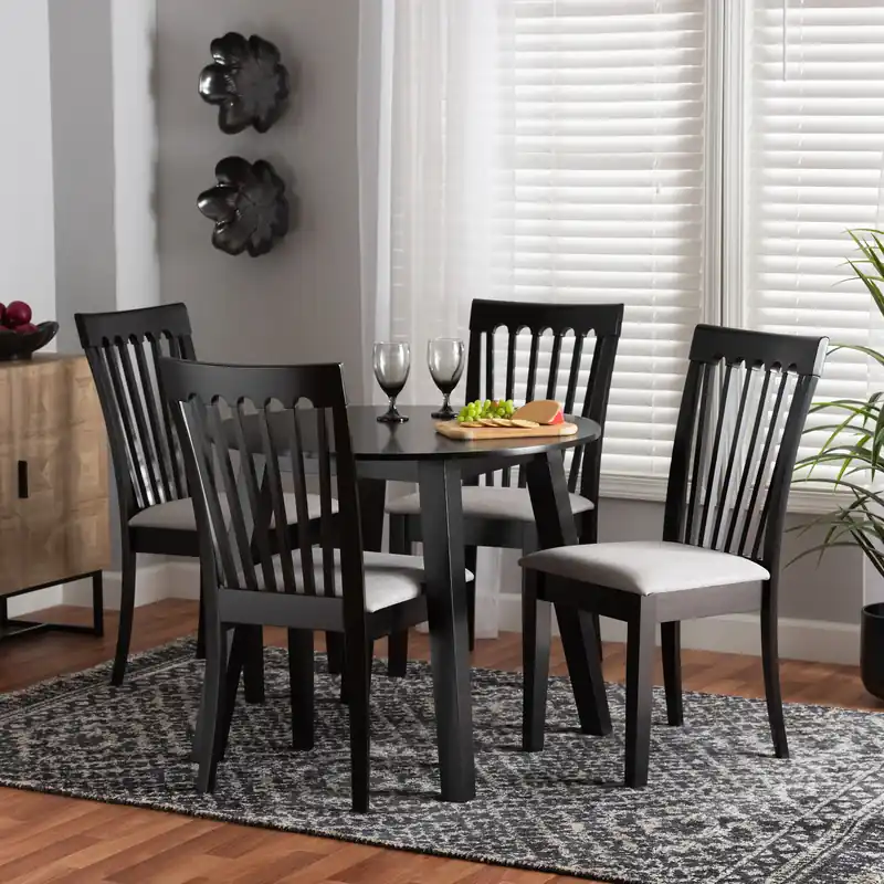 Flash Sale Baxton Studio Nina Modern Grey Fabric and Espresso Brown Finished Wood
