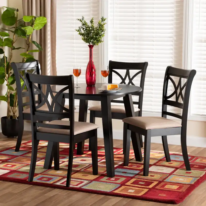 Baxton Studio Brooke Modern Beige Fabric and Dark Brown Finished Wood In Demand