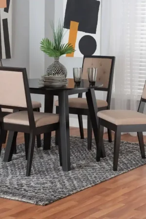 Baxton Studio Alani Modern Beige Fabric and Dark Brown Finished Wood 5 Latest