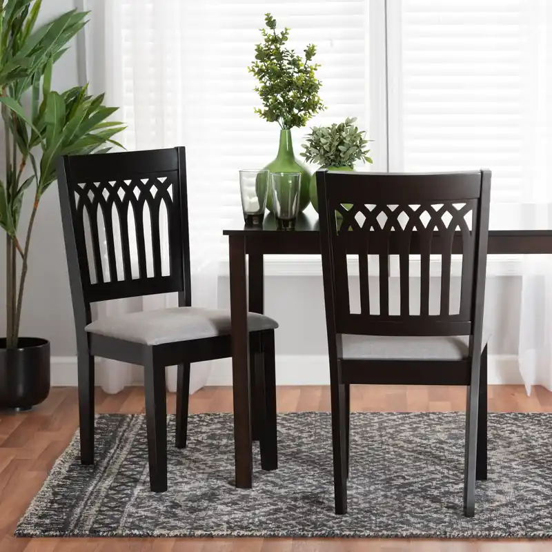 Hassle-Free Returns Baxton Studio Genesis Modern Grey Fabric and Dark Brown Finished Wood