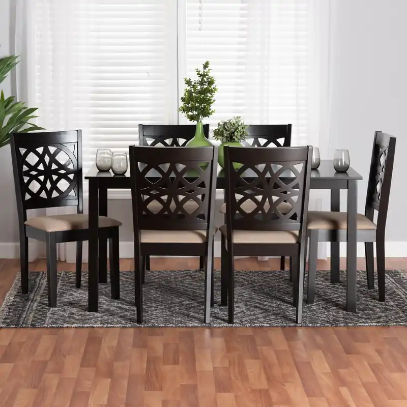 Baxton Studio Abigail Modern Beige Fabric and Dark Brown Finished Wood Factory Price
