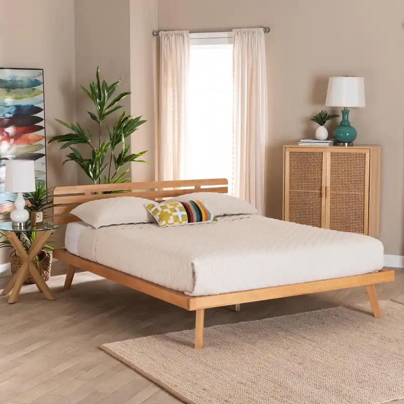 Affordable Baxton Studio Joaquin Modern Japandi Rustic Brown Finished Wood Full S
